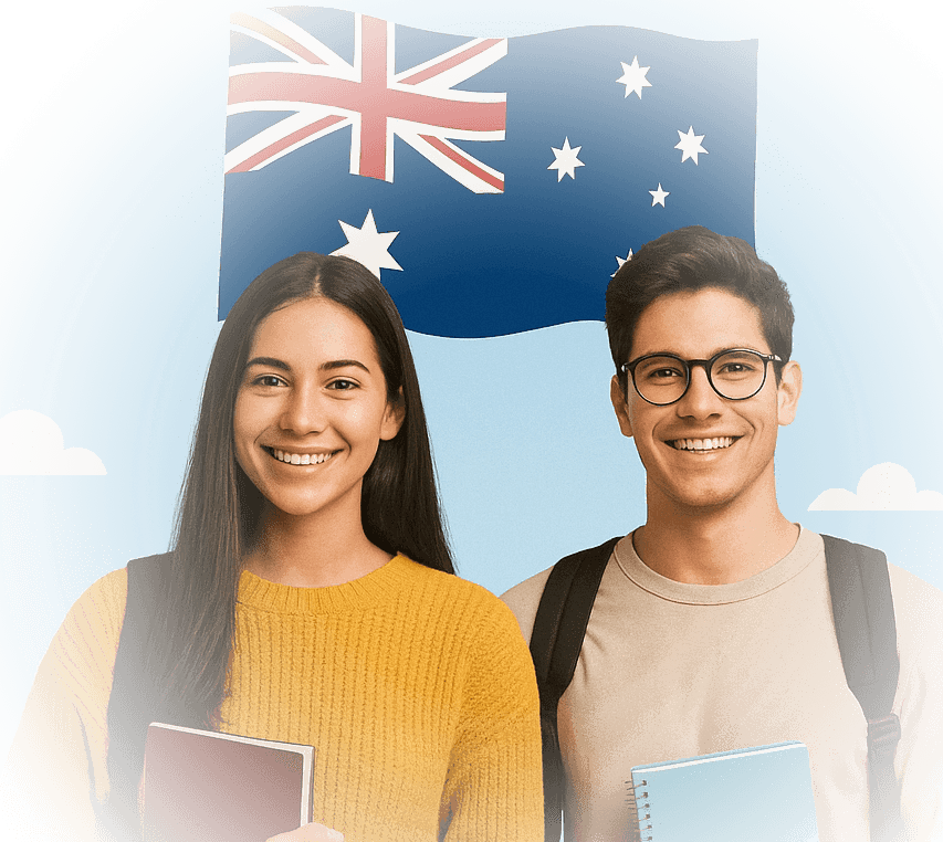 Happy international students in Australia